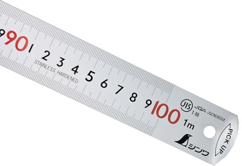FAMEX 12526 Shinwa Lineal aus Edelstahl 100 cm - Stahllineal Metalllineal - 13140