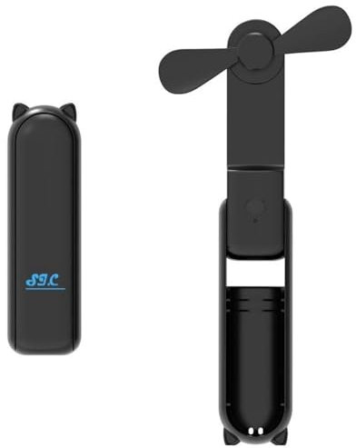 SIC - Mini Ventilatore Portatile, Ventilatore Portatile a Batteria, Ventilatore da Scrivania Silenzioso Piccolo, Ventilatori Portatili Ufficio, Powerbank Ventilatore Ricaricabile Porta Tipo C (Nero)