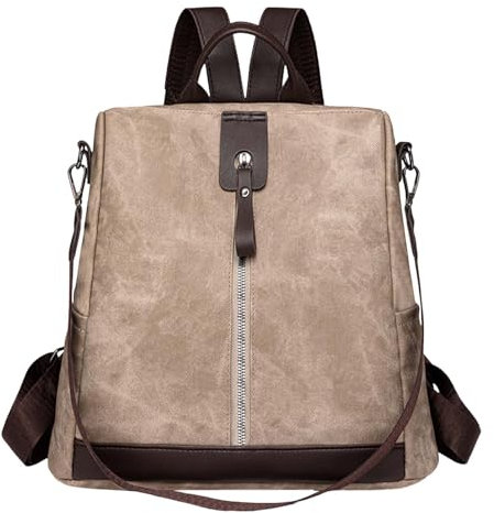 Schulrucksack Unisex Nachhaltig - Wasserabweisend Backpack - Mittelgroß Rucksacktasche Vintage Multifunktions Schultaschen Anti Diebstahl Handtasche für Reisen Arbeit