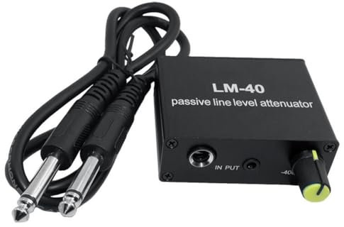 HVVENTY Atténuateur audio passif, carte son de signal de sortie de ligne, microphone, port micro, convertisseur haut et bas niveau + 6,5 lignes