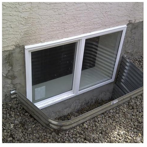 Venting Out Basement Sliding Window, Flush Mount Shed Windows, White Ventilation Window for Bathroom Playhouses Garages Restaurant Kitchen and Barns, Roof Skylight Replacement(WxH 43x14in/108x35cm)