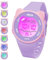 HMJIA Montre Enfant avec Motif Chat Set de Colliers 3ATM Étanche avec Alarme Chronomètre Lumière Montre Digitale Enfant Anniversaire pour 3-12 Ans Filles (Violet)