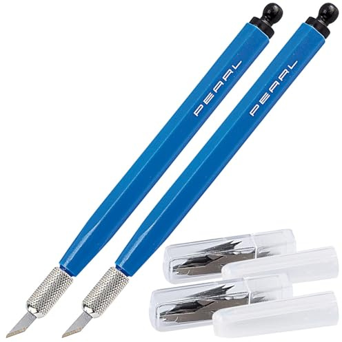 PEARL Bastel-Skalpellmesser: 2er-Set Skalpelle mit 40 Klingen (Papierschneide-Messer, Bastel-Skalpell)