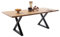 Lomadox Esszimmer Massivholz-Esstisch Tisch 160x90 cm in Wildeiche massiv geölt mit X-Gestell und Baumkantenoptik, Echtholz