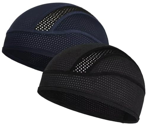 HiyyFloy Skull Cap Helm-innenmütze, Kühlende Netz-Fahrrad-laufmütze Für Männer Und Frauen, Passt Unter Helme