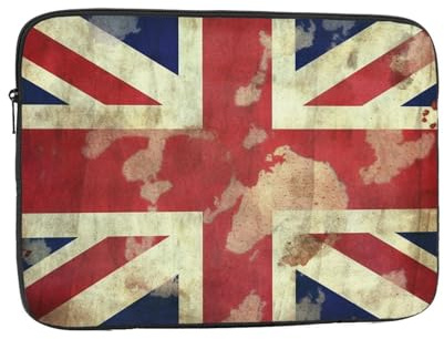 Laptoptasche, 30,5 cm (12 Zoll), wasserdicht, stoßfest, Vintage-Stil, Union Jack, britische Flagge, Computerhaut, leichte Tablet-Tragetasche