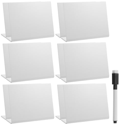 Milisten Panneaux Ardoise Noire pour Messages, Lot de 12 Pièces en Acrylique Blanc, Facile à Écrire et Effacer, pour Événements et Décoration Intérieure