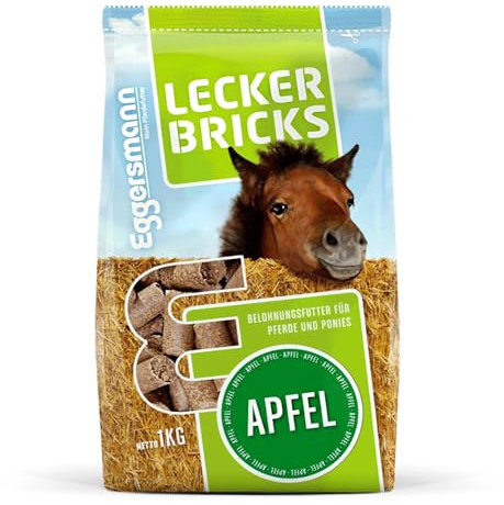 Eggersmann Mein Pferdefutter 1 kg Pferde-Leckerlis | Lecker Bricks für Pferde & Ponys | Natürlicher Apfel-Geschmack | Perfekt als Belohnung & für zwischendurch | Höchste Qualität | Pferde-Zubehör