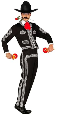 W WIDMANN MILANO Party Fashion - Mariachi Kostüm Set | Mit Jacke, Hose, Hut & Krawatte, mexikanischer Mariachi-Look, Karneval & Mottoparty