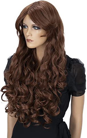 CAISHA 80cm Extra Langhaarige Perücke Voluminös Cosplay Party Wig Braun CP7