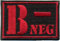 B NEG Blutgruppe Negativ Military Biker Rotkreuz Erstehilfe Abzeichen Aufnäher