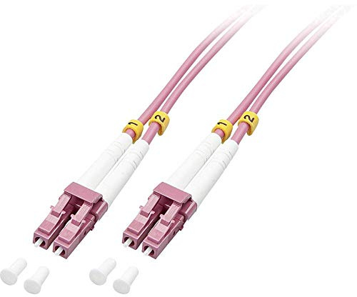 LINDY 46343 LWL-Duplexkabel LC/LC OM4 5m Rosa