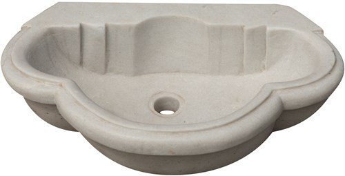 Lavabo en marbre blanc L57xPR37xH16 cm