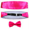 WS SET Herren Fliege Kummerbund Einstecktuch Business Anzug Hochzeit (Pink)