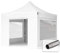 TOOLPORT Faltzelt Faltpavillon Pavillon 3x3m - mit 4 Seitenteilen (Panoramafenster) Premium Dach Partyzelt weiß