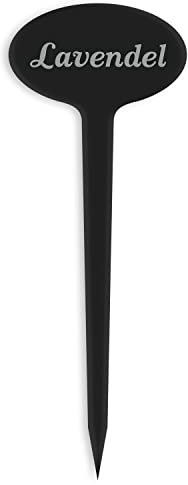 GRAVURZEILE Pflanzenschilder mit Gravur - Lavendel - Stilvolle Kräuterschilder aus schwarzem Acryl für den Garten - Kräuterstecker geeignet für Beet & Kräutergarten - Farbe: Lavendel