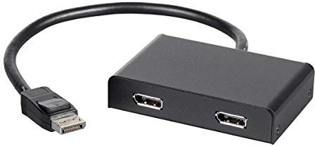 Monoprice 121972 2-Port DisplayPort 1.2 auf DisplayPort Multi-Stream Transport (MST) Hub, DP auf DP, Schwarz, 7,6 x 5,8 x 1,3