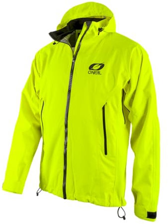 O'NEAL | Mountainbike-Jacke | MTB Mountainbike DH Downhill FR Freeride | Wasserdicht, Unterarmbelüftung, Soft-Touch-Material | Tsunami Rain Jacket | Erwachsene | Neon-Gelb | Größe M