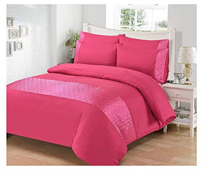 Maria Luxury Bedding & Linen Alta qualità Letto Singolo ellisse Fucsia Room Set Copripiumino Federa Set di Biancheria da Letto – Singolo
