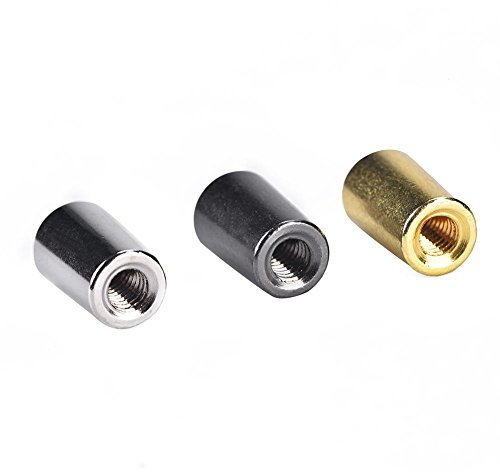Gitarre Schalter Spitze, 3-Wege Toggle Switch Spitze Gab Kupfer für E-Gitarre(3,5 mm Silver + Black + Gold)