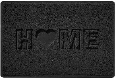 Nicoman LOVE at HOME Doormat 60x40cm -Elegant Black｜Heavy Duty Non-Slip｜Indoor/Outdoor｜Entrance Barrier Dirt-Trapper Floor Mat｜Home Patio Garden Conservatory Door Mat｜Home Heart