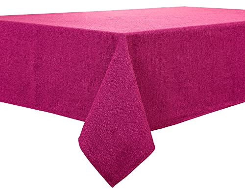 BALCONY & FALCON Tischdecke Leinenoptik Rechteckige Leinen Fleckschutz Pflegeleicht Tischtuch Tischwäsche Eckig für Drinnen, Draußen, Garten, Restaurant und Dekoration Lila-Dicker 145 x 300 cm