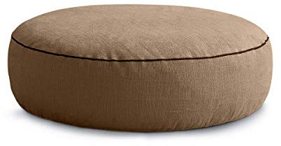 ARKETICOM Weicher Sitzsack, groß, rund, abnehmbarer Bezug für Wohnzimmer, 95 x 32 cm (Sand)