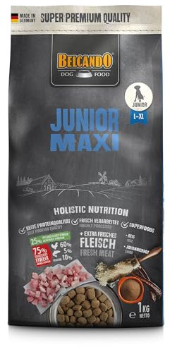 Belcando Junior Maxi Hundefutter | Trockenfutter für Junghunde großer Rassen | Alleinfuttermittel für Junghunde ab 4 Monaten (1 kg neu)