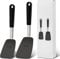 Unicook 2pcs Silicone Spatula for Cooking, Flexible Egg Turner, Spatula Set with Heat Resistant Silicone Handle, Kitchen Cooking Utensils for Flipping Eggs, Pancake, Burgers, Crepes, Small and Medium