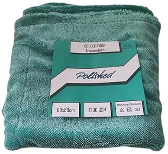 Polished Trockentuch Double Twist 1200 GSM extrem Saugstark das Microfasertuch für Auto, Motorrad Caravan & Boot (60X80cm)