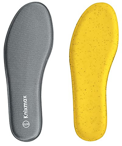 Knixmax Memory Foam Einlegesohlen mit Soft Foam - Komfort Sohlen Weich Schuheinlagen für Sport, Freizeit und Beruf Grau 41 EU