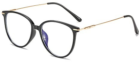 ZUVGEES Mode Runden TR90 Blaulichtfilter Lesebrille für Herren und Damen mit Federscharnier Lightweight Anti-blaue Computerbrille (Helles Schwarz, 0.0)