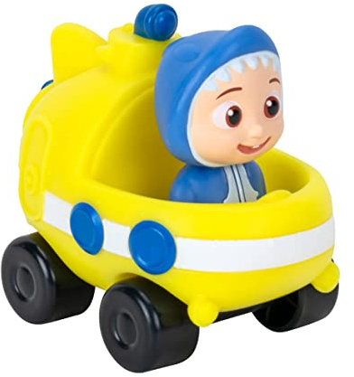 CoComelon U-Boot-Mini-Fahrzeug mit JJ, der einen entzückenden Haifischanzug trägt, Mini-Spielzeugfahrzeuge, lustiges, fesselndes Spielzeug für Kleinkinder, mehr zum Sammeln
