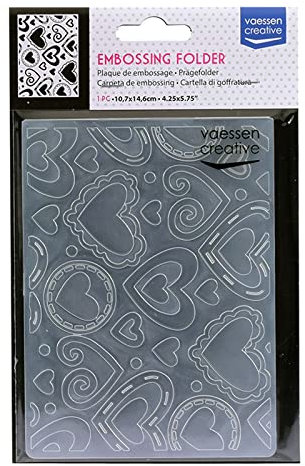 Vaessen Creative Prägefolder geschichtete Herzen, 14.6 x 10.8 x 0.5 cm