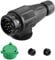 SPARKMOTO 13 Poliger Anhänger Stecker, mit Wasserfester Dichtung,12V Wasserdicht Anhängerstecker 13 polige mit Grün Parking Cover,13 polige Anhänger Stecker Für WohnwagenPKW AHK Adapter Stecker(lang)