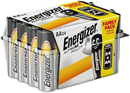 Cell 24 x Energizer AA Alkaline Batteries, 1.5v Mercury-Free & Leak Resistant for Long Lasting Power Performance