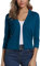 EXCHIC Femmes Elegant Manches 3/4 Ouvert Devant Boleros Cardigan Gilet (XL, Indigo Bleu)
