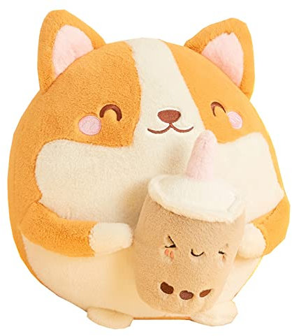 Herbests Corgi Plüschtier,30cmHund Plüschtier Niedliches Plüsch Kuscheltier Stofftierpuppe für Mädchen Jungen Cartoon Tier Plüsch Kissen Weiches Schlafkissen Geburtstagsgeschenk für Kinder Erwachsene