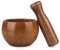 Hisize Wood Mortar and Pestle Set, Wood Grinder Bowl for Guacamole, Salsa, Herb Crusher and Pill