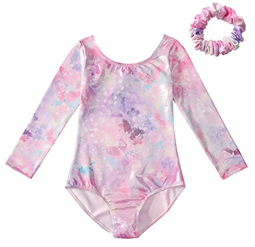 Happy Cherry Mädchen Gymnastik Turnanzug Kinder Sportliches Gymnastikanzug Tanz Gymnastik Kostüm Gedruckt Einteilige Turnanzug