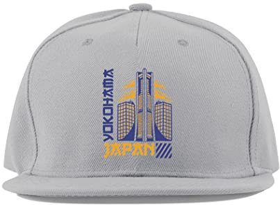 Maikomanija Yokohama Japan Baumwolle Flaches Visier Fullcap Baseball Cap Trucker Mütze Unisex Sport Atmungsaktiv, grau, One size
