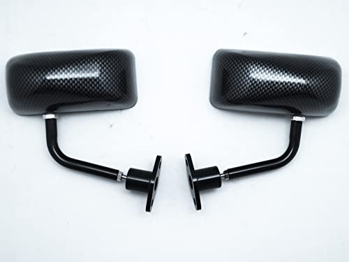 Carbon Look Race Kleine Spiegel Auto/Fahrrad F1 Typ Kit Seitenflügel Paar rechts + links
