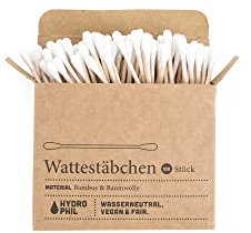 Wattestäbchen aus Bambus und Baumwolle 2 x 100 Stk