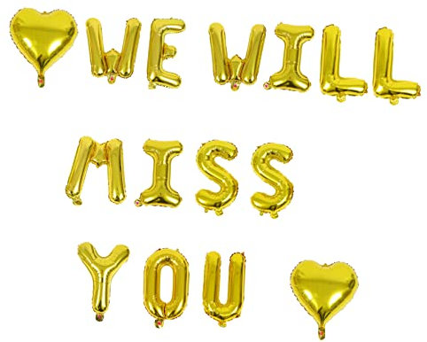 Parliky 1 Satz Partydekorationsballons Wir Werden Deinen Ballon Vermissen Alphabet-ballons Danke Luftballons Party-veranda-schild Zeremonie-ballon Aluminiumfolie Vermisse Dich Liebe