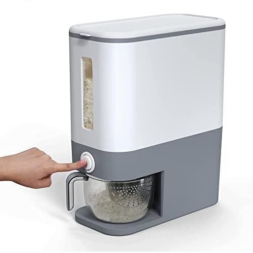 Thrink 10KG Sealed Rice Dispenser Storage Container with Measuring Cup | BPA-Free Household for Kitchen Pantry Organization | Cereal Dry Food Dispenser