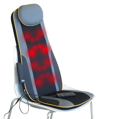 Belena Back Balance - Shiatsu Massage Sitzauflage - 4 rotierende Massageköpfe - mit Wärmefunktion - Timer & Automodus - pflegeleichte Lederoptik - Sicherer Halt - kein Verrutschen