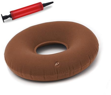Fanchu Donut Ring Kissen Hämorrhoiden Aufblasbare Kissen Sitz Rollstühle Runde Kissen Sitz Druckkissen für Post Natal Hämorrhoiden Chirurgie Prostata Druckstellen (Coffee, Style A)