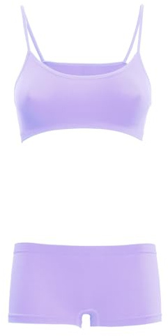 Toocool Girl's Underwear Set: Crop Bra for Girls and Cycling Shorts for Dance, Gymnastics, and Fitness, Complete Set of Underwear for Kids LO-TZ078