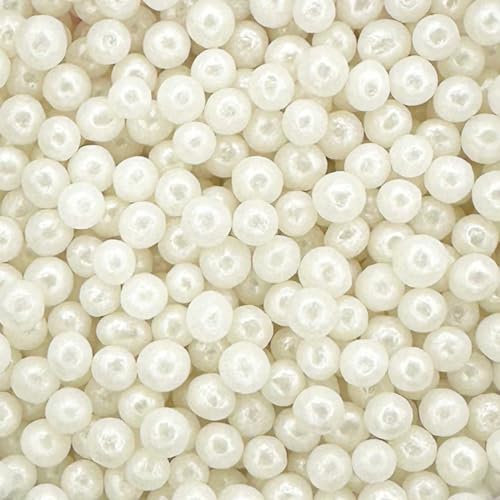 A Pinch Of - Pearls - Glimmer Mother of Pearl Cake Topper Sprinkles - 30g Edible Shimmer Ball Cupcake Decorations - Weddings, Christenings & Parties