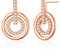 Philip Jones Rose Gold Plated Double Circle Drop Earrings Created with Zircondia® Crystals